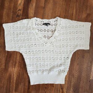 WHBM Crochet Sweater (White, XS)